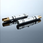 Gold & Silver Saberstaff | Double-Bladed Dueling Lightsaber