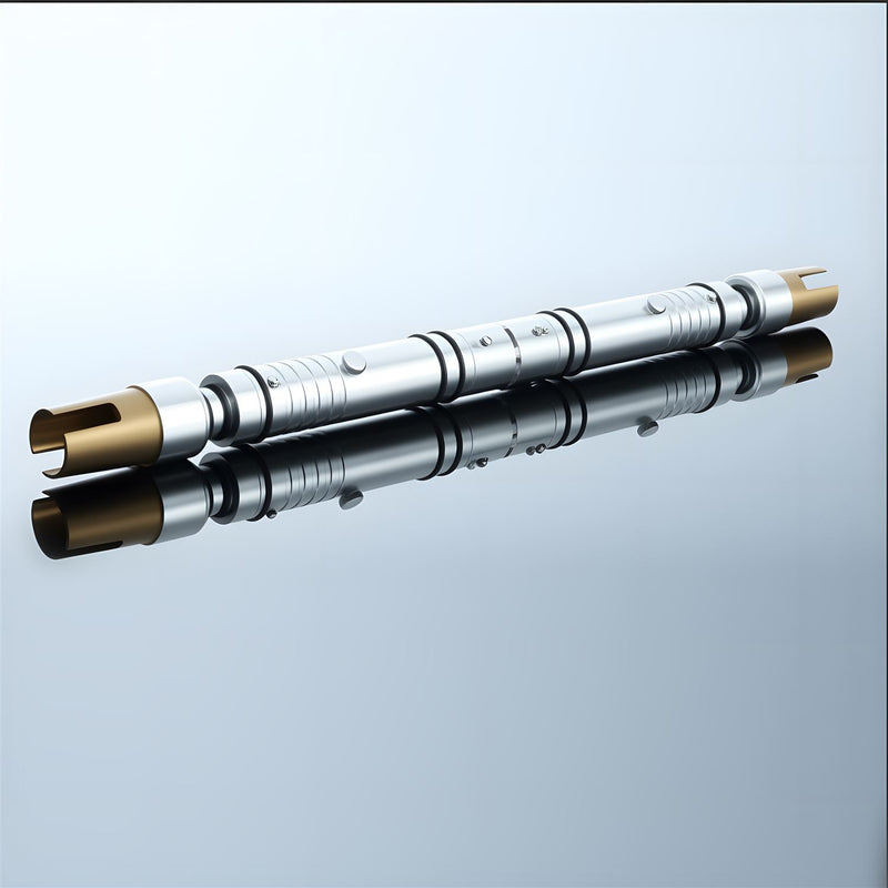 Gold & Silver Saberstaff | Double-Bladed Dueling Lightsaber