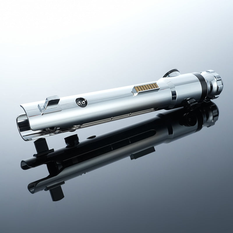 Twin White-Blade Dueling Lightsaber Set, Metal Hilt Neopixel Light Saber 2-Pack