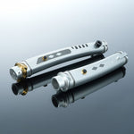 Twin White-Blade Dueling Lightsaber Set, Metal Hilt Neopixel Light Saber 2-Pack