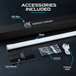 Accessories included: gift box, blade, tool kit, user manual, USB charging cable — Sabersman basic lightsaber package