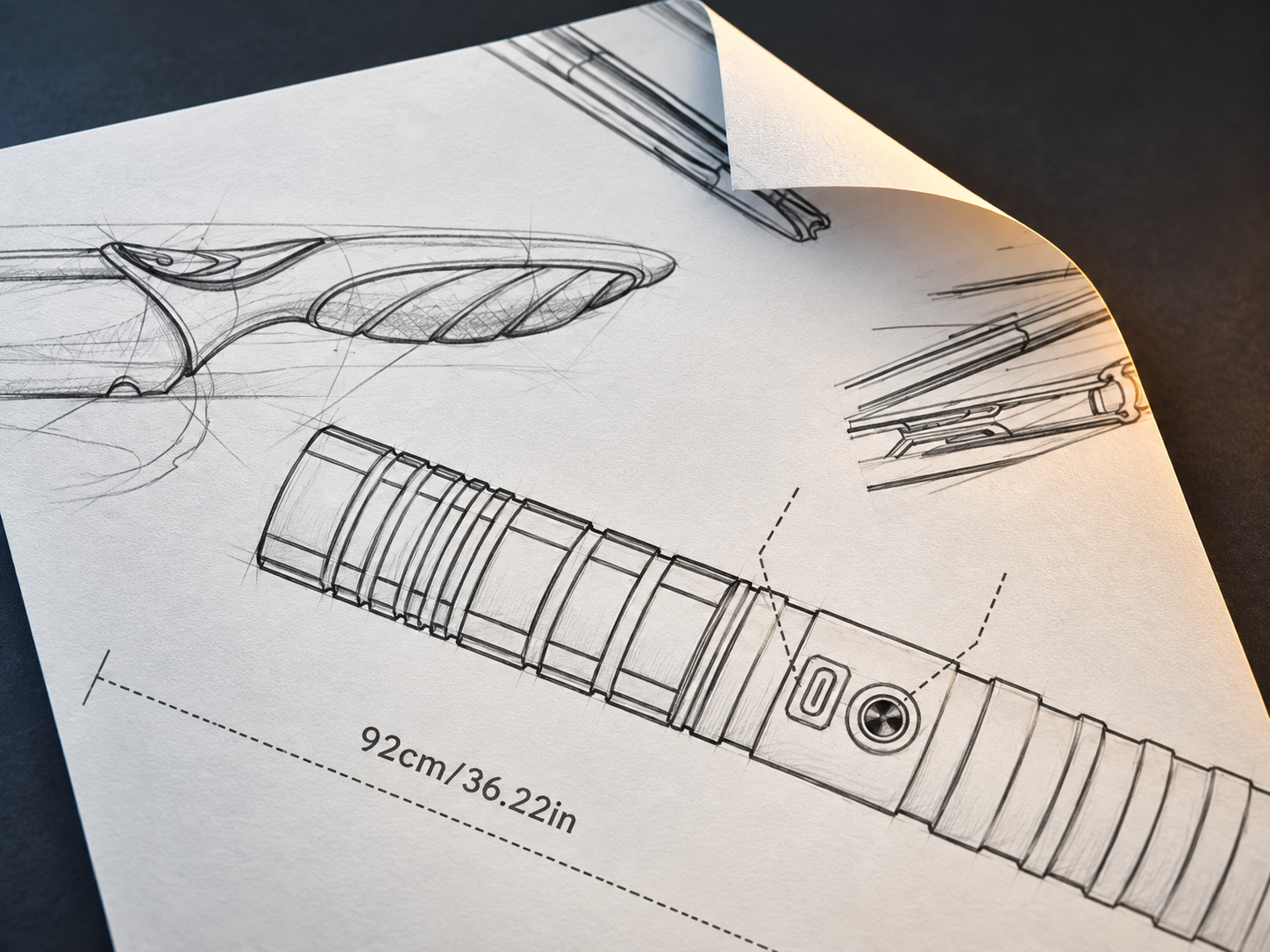 Original product concept sketches and measurements